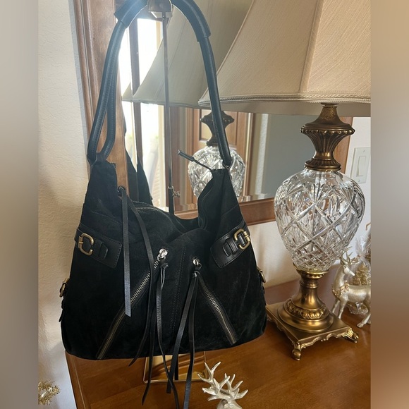 Club Monaco Handbags - Club Monaco Black Suede Tote